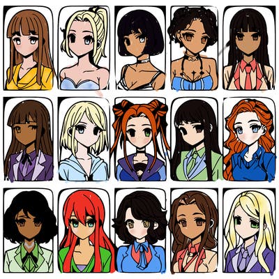 girls that look diffrent anime