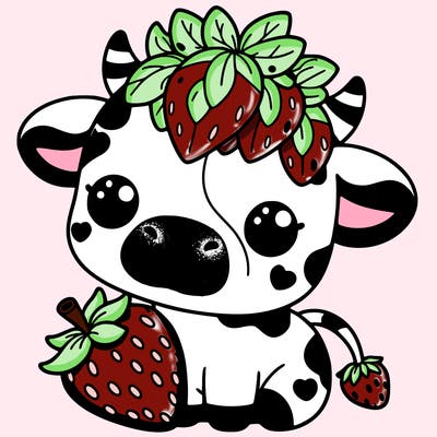 cute strawberry cow
