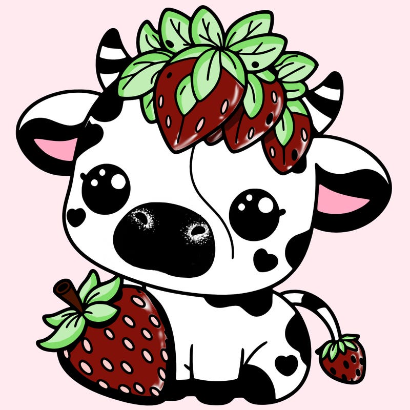 cute strawberry cow