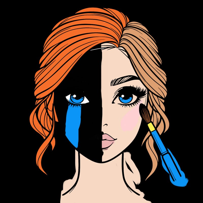 realistic person with makeup