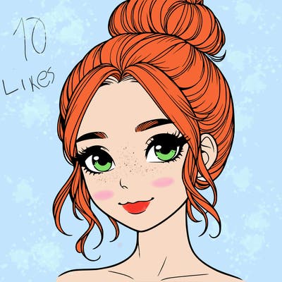 realistic pretty girl with hair in bun
