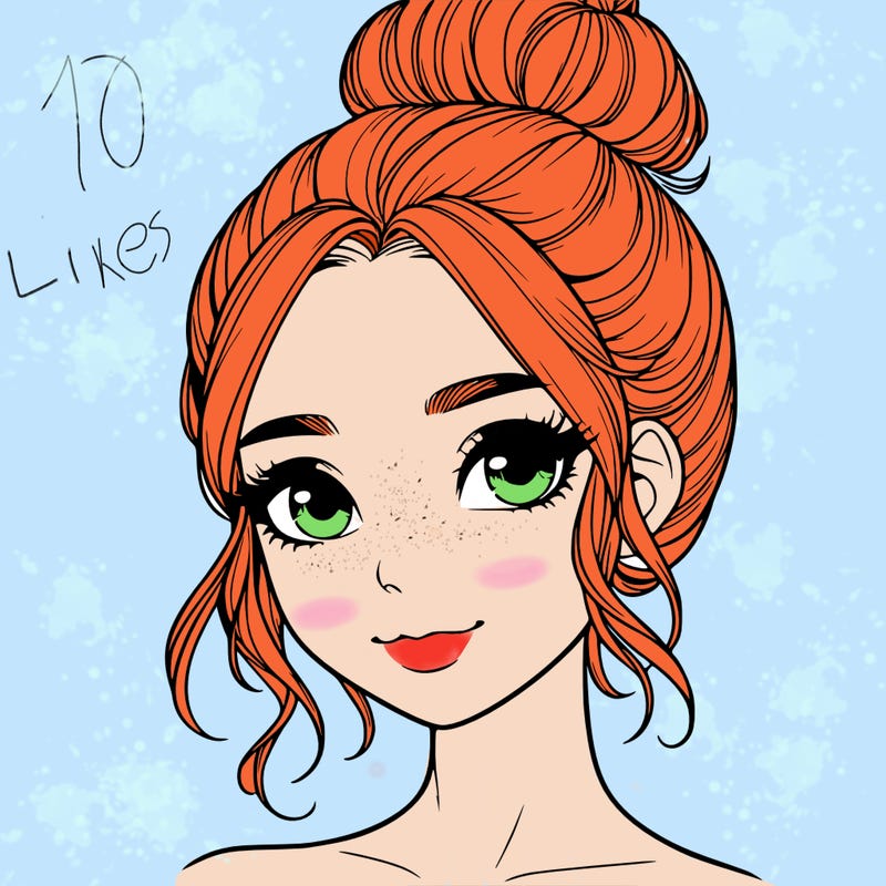 realistic pretty girl with hair in bun