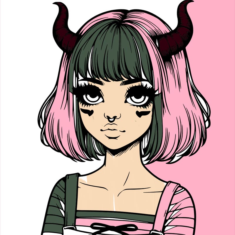 realistic girl with horns