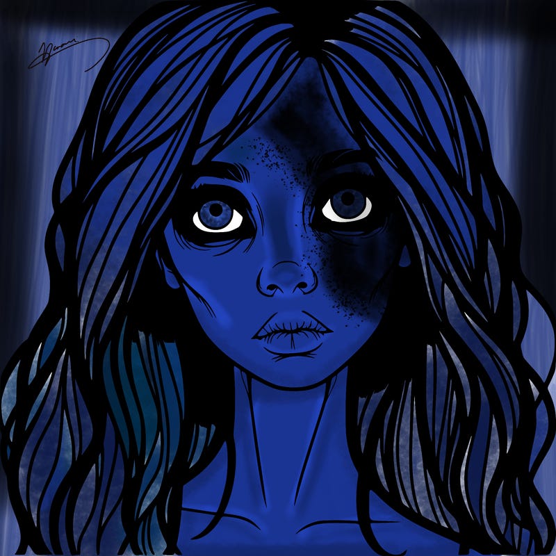 scary beautiful realistic girl