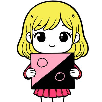 girl holding blank piece of paper