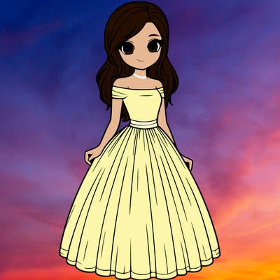 realistic girl in dress