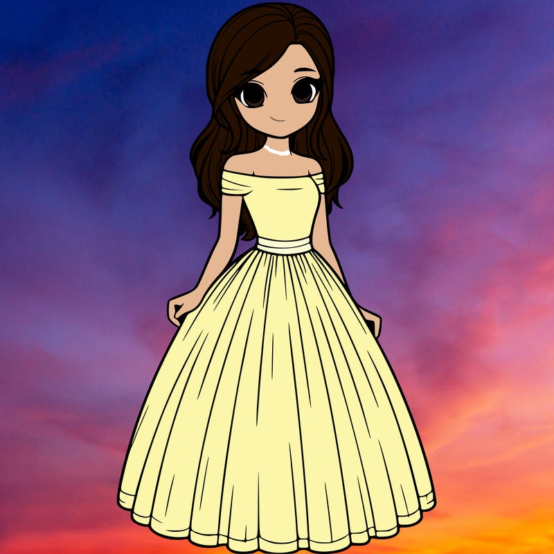realistic girl in dress