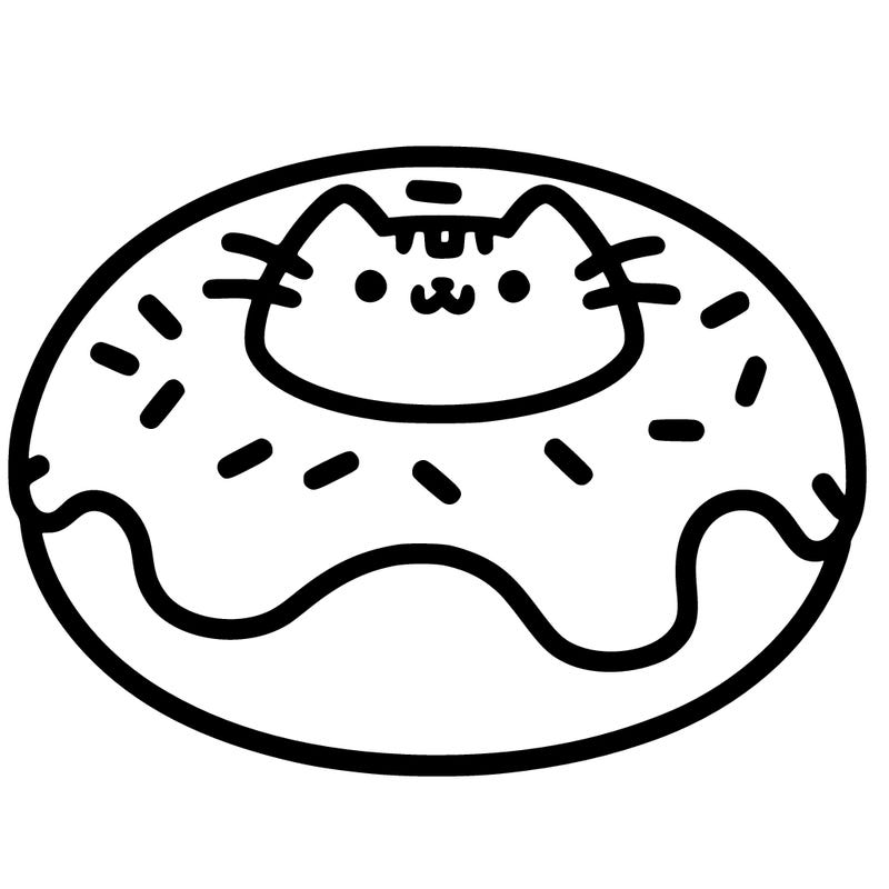 pusheen as a donut