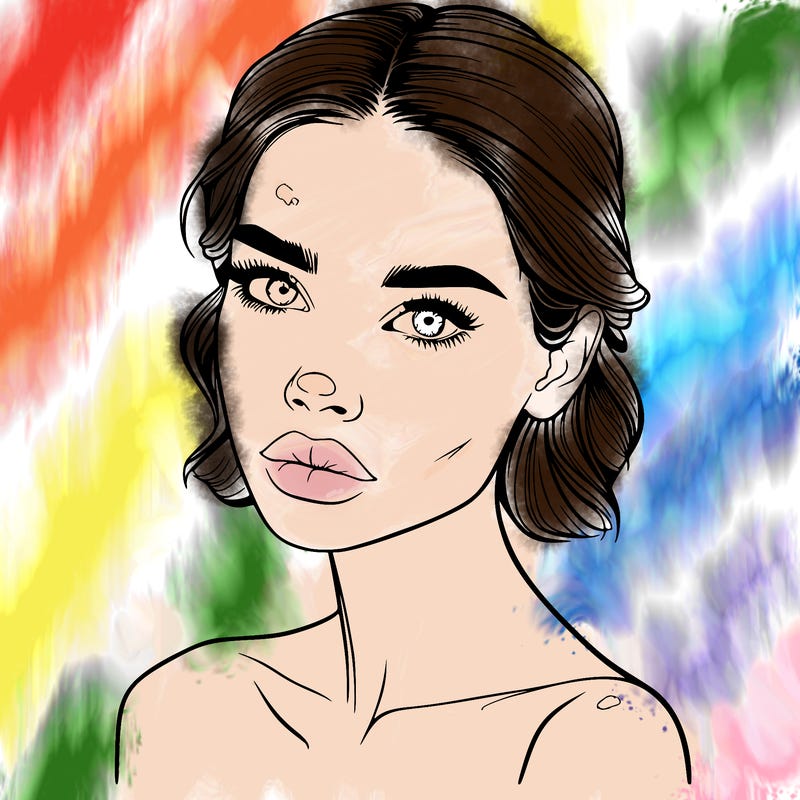 a fashion model with skin marks on her face realistic