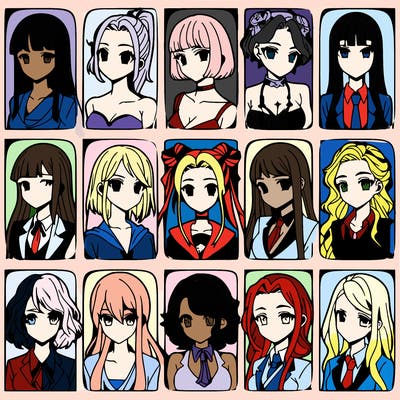 girls that look diffrent anime