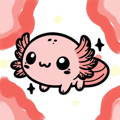 cute easy baby axolotl