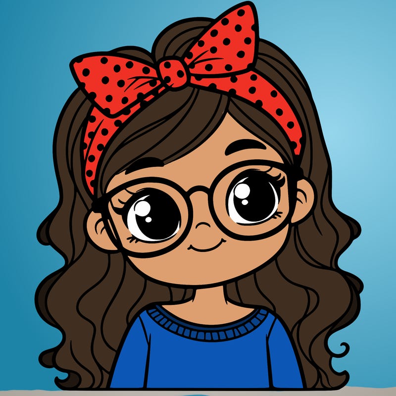 girl with headband and glasses