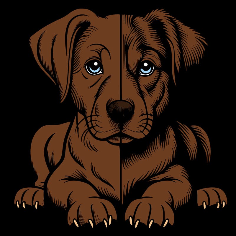 realistic dog split picture