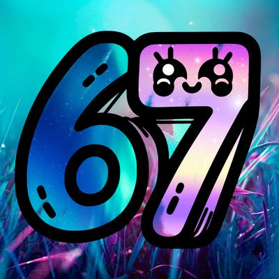 the numbers 67