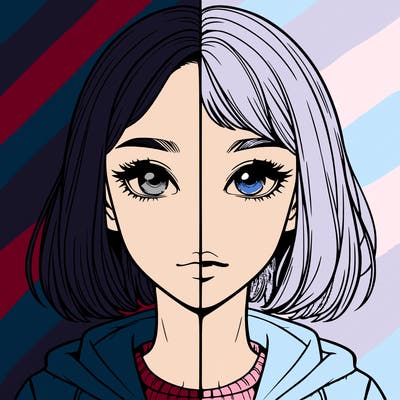 split realistic girl