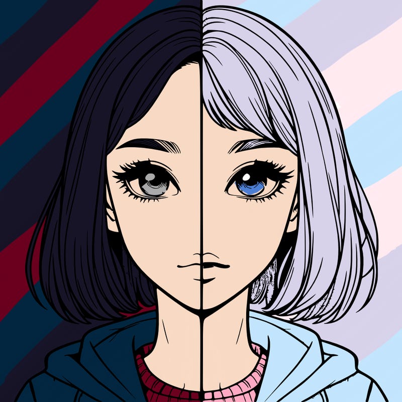 split realistic girl