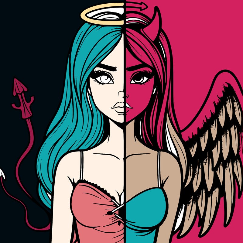 devil vs angel realistic girl