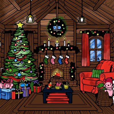 christmas house interior