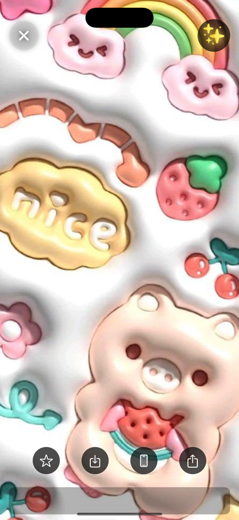 Puffy Kawaii Wallpaper - Fondo de pantalla kawaii de arcilla esponjosa 3D con un cerdito lindo y un arcoíris