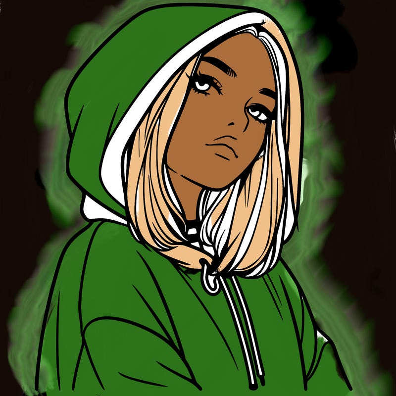 a realistic girl in a hoodie