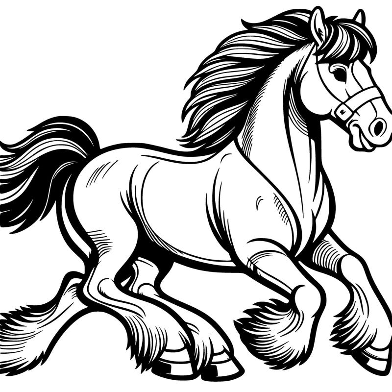 galloping clydesdale