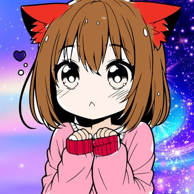 shy anime catgirl