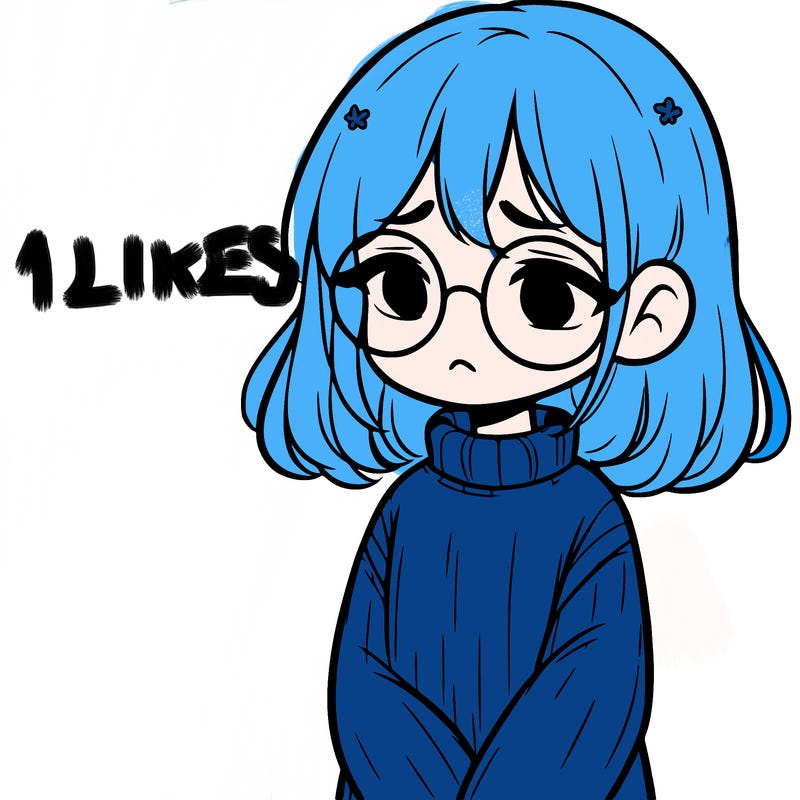 sad girl with glasses in a sweater