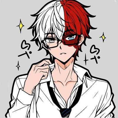 anime hot boy with glasses