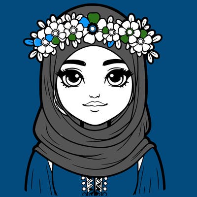 realistic girl with flower crown