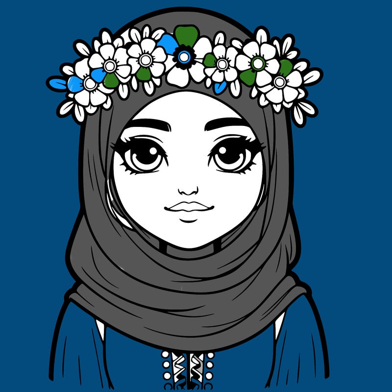 realistic girl with flower crown