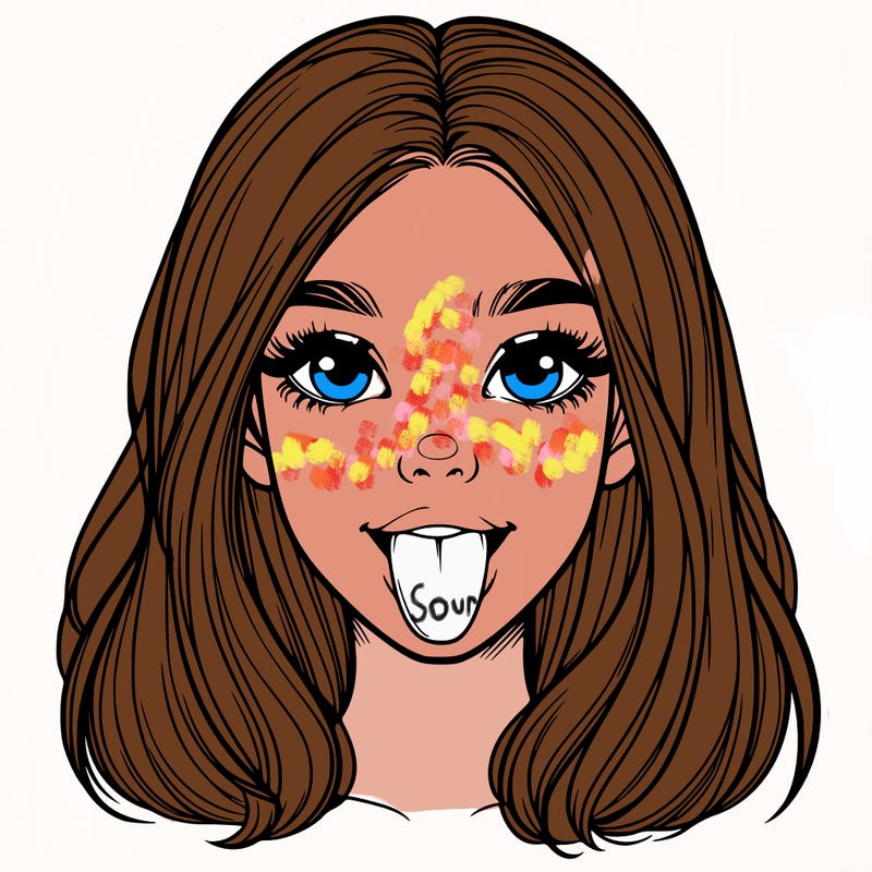 realistic girl with her tongue out