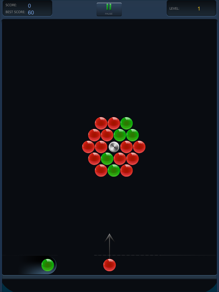 Bubble Shooter HD - Gameplay classique de Bubble Shooter HD avec des bulles rouges et vertes sur un écran iPad clair