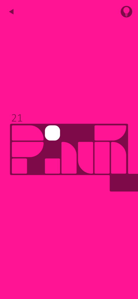 pink (game) - Level 21 of the minimalist puzzle game pink featuring abstract shapes and a vibrant pink color scheme.