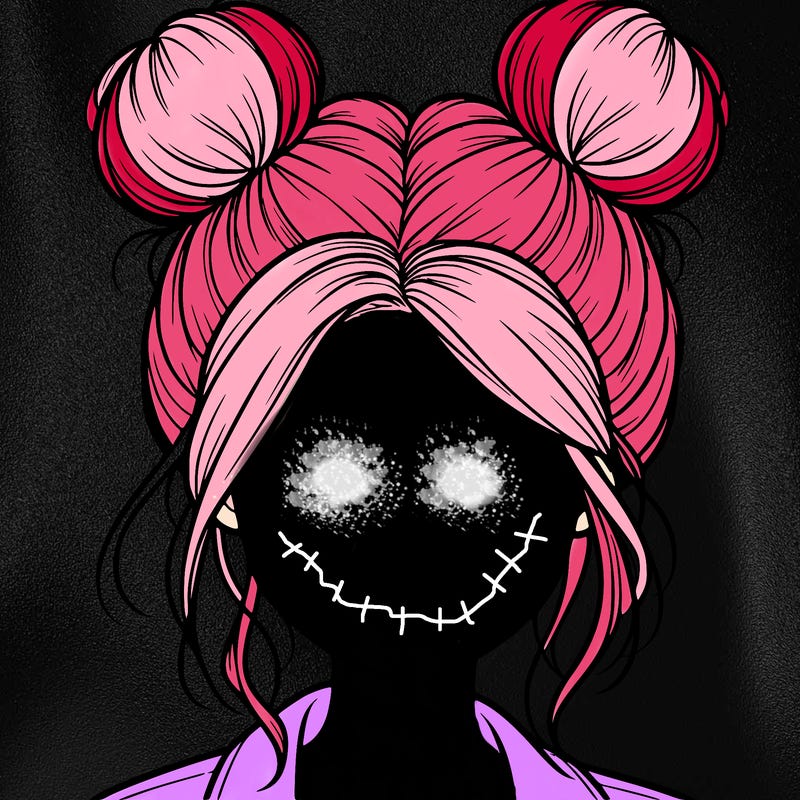 realistic girl with buns on the top of her hair