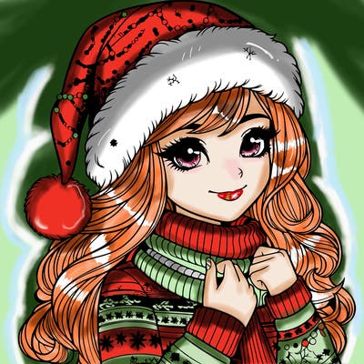 realistic christmas girl