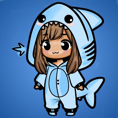 girl in shark onesie