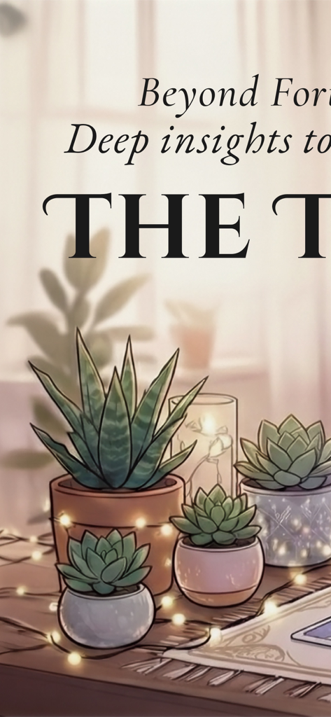 Tarot Reading: Love & Advice - Estetica spirituale del benessere con piante grasse e candele calde per un'app di lettura tarocchi