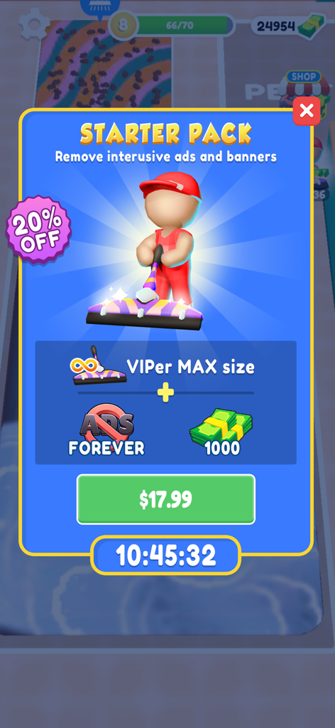 Carpet Cleaning ASMR - Carpet Cleaning ASMRゲームのスターターパックプロモーションで、広告削除とVIPツールアップグレードが提供されます。