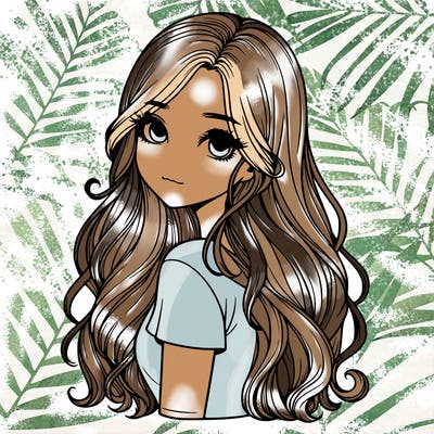 realistic girl with pretty hair