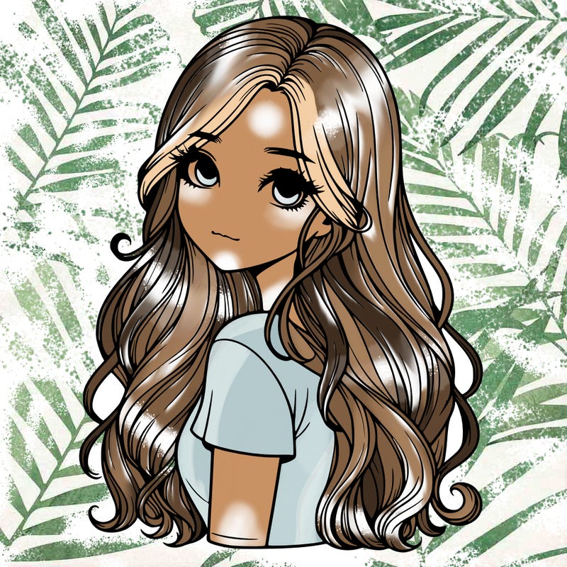 realistic girl with pretty hair