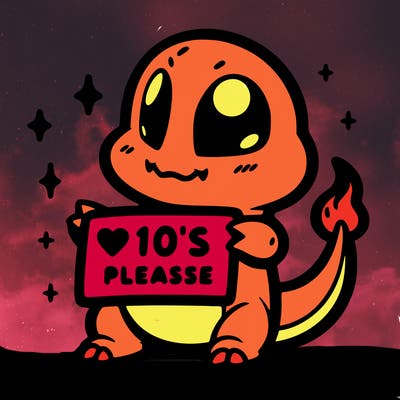 cute charmander with 10 likes please sign
