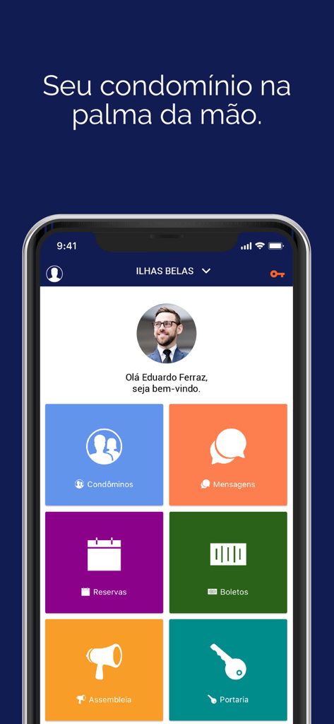 Prop Starter Online - Prop Starter Online mobile app home screen showing residential management features including messages reservations and bills