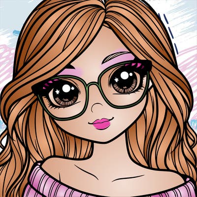 girl with beautiful eyes, hair, and glasses