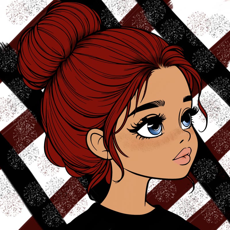 realistic girl with bun