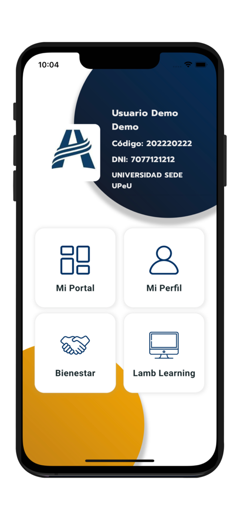 UPeU Lamb - UPeU Lamb student portal dashboard showing user profile and academic menu options