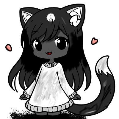 girl with cat ears and tail