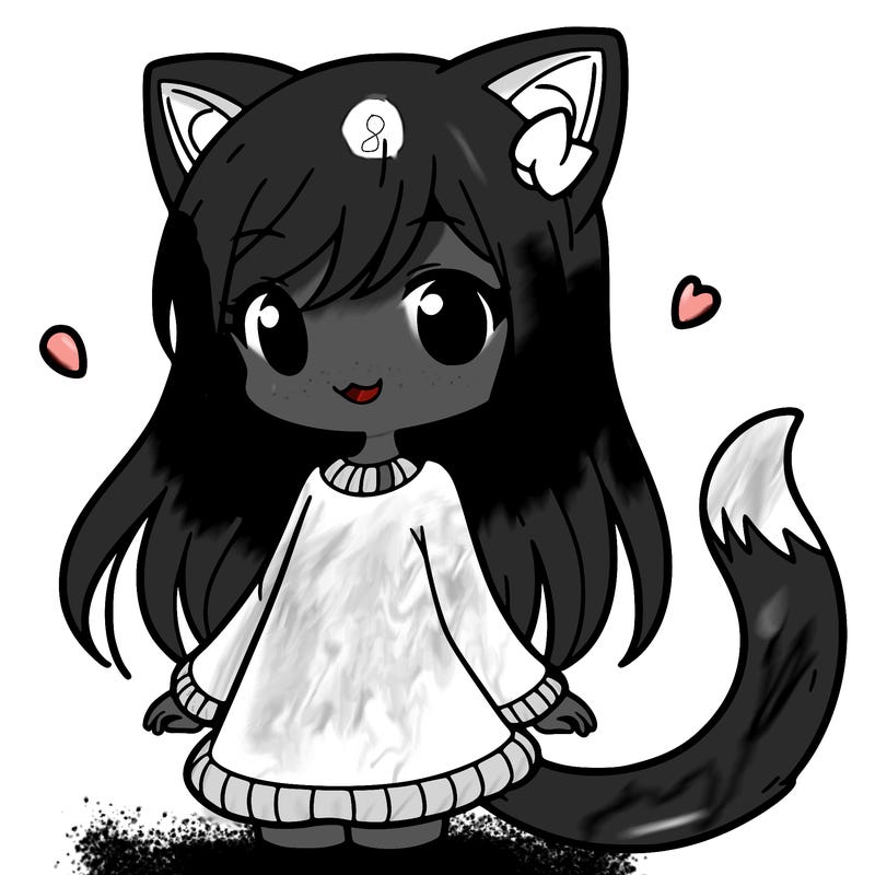girl with cat ears and tail