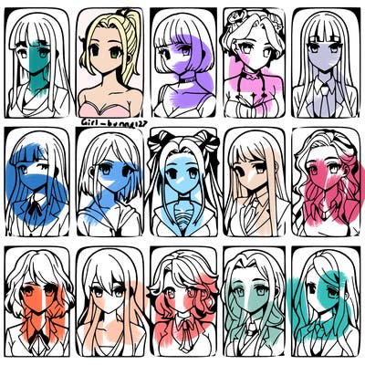 girls that look diffrent anime