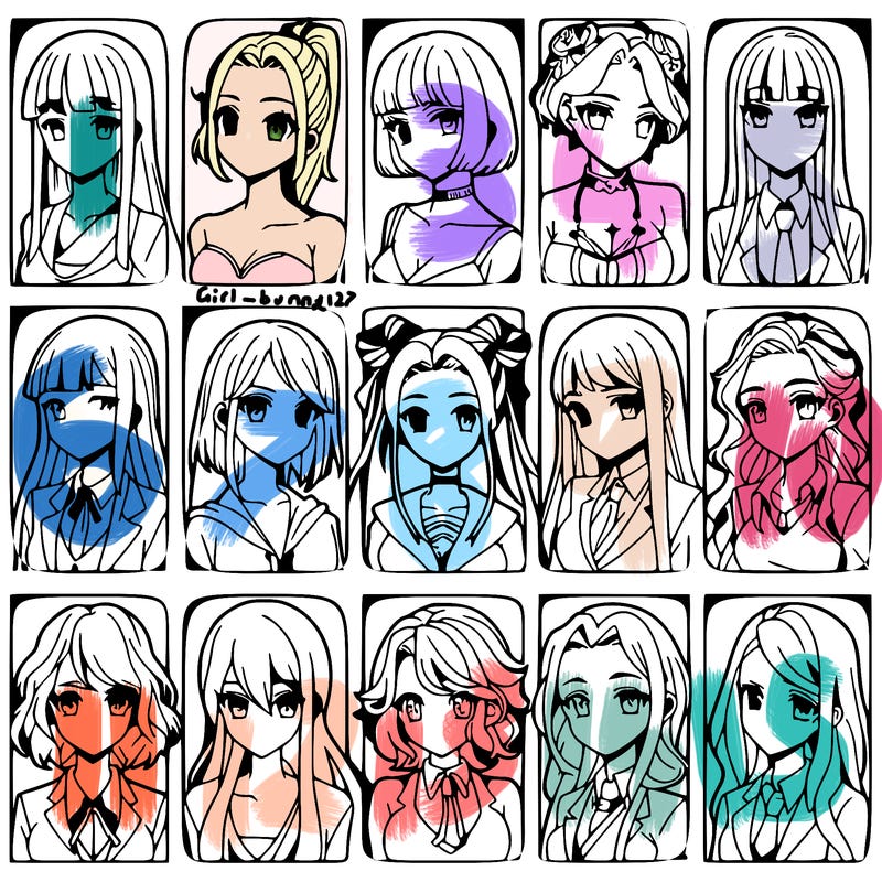 girls that look diffrent anime