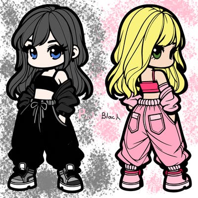 girl in crop top and baggy pants